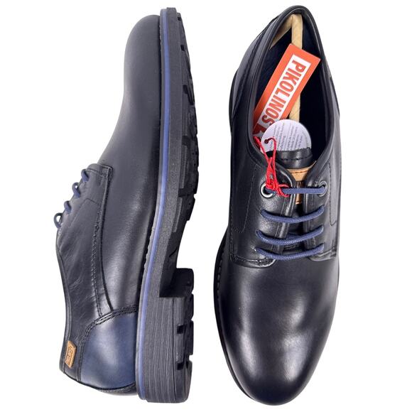 Pikolinos York Oxford Casual Shoe Men\'s 8 41 Calfskin Leather Black Blue Lace up main image 8